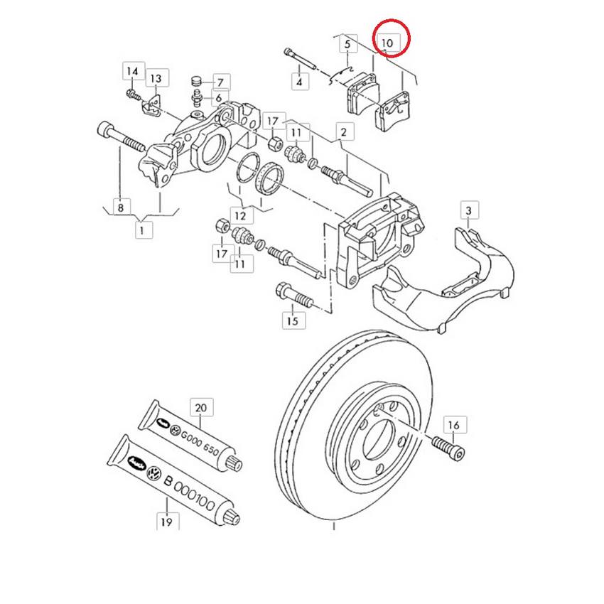 VW Disc Brake Pad Set - Front 701698151H